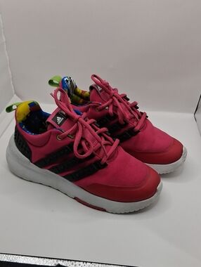 adidas Kids Pink and Black Legos Sneakers with Multicolor Lining